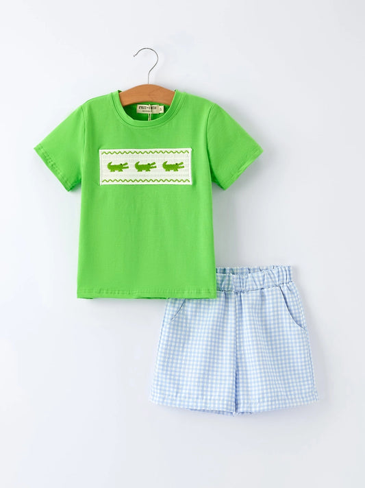 Summer Crocodile Boys Shorts Set