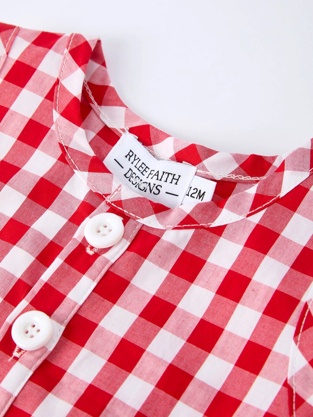 Summer Plaid Boys Red Romper