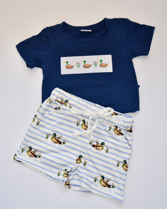 Clearwater Duck Applique Shorts Set