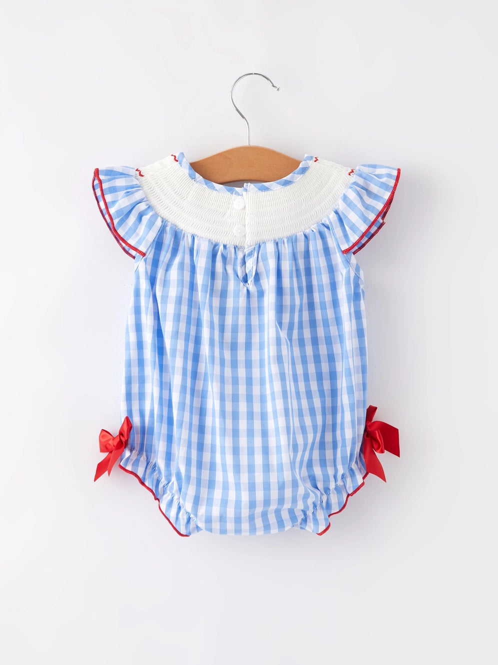 Patriotic Spirit Flag Embroidered Girls Romper