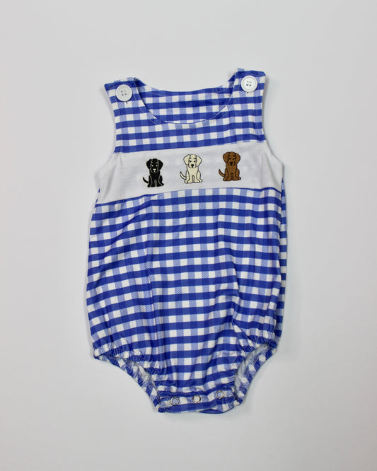 Mavi Dog Blue Checkered Romper