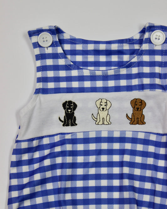 Mavi Dog Blue Checkered Romper