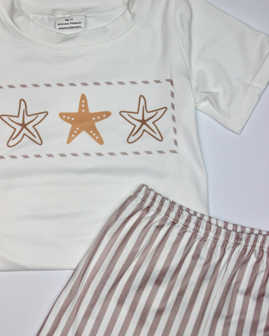 By the Sea Shore Starfish Shorts Set
