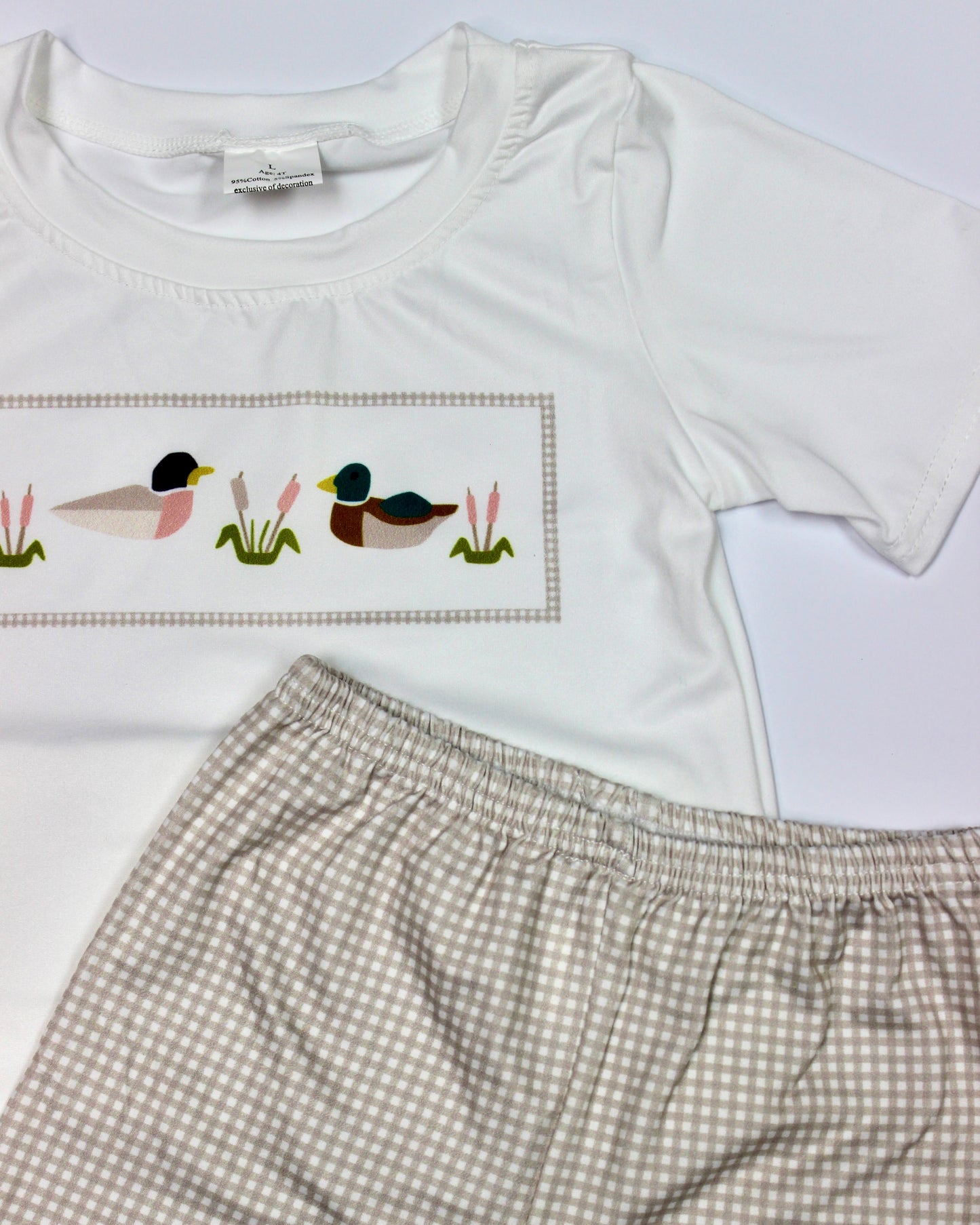 By the Lake Khaki Plaid Shorts Set