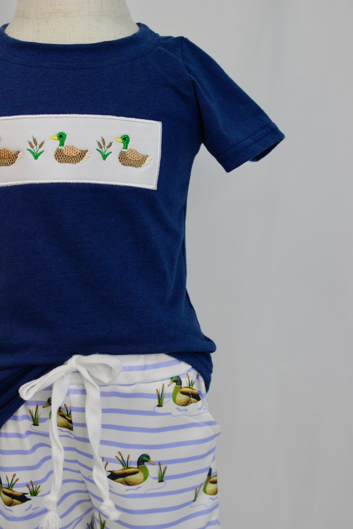 Clearwater Duck Applique Shorts Set