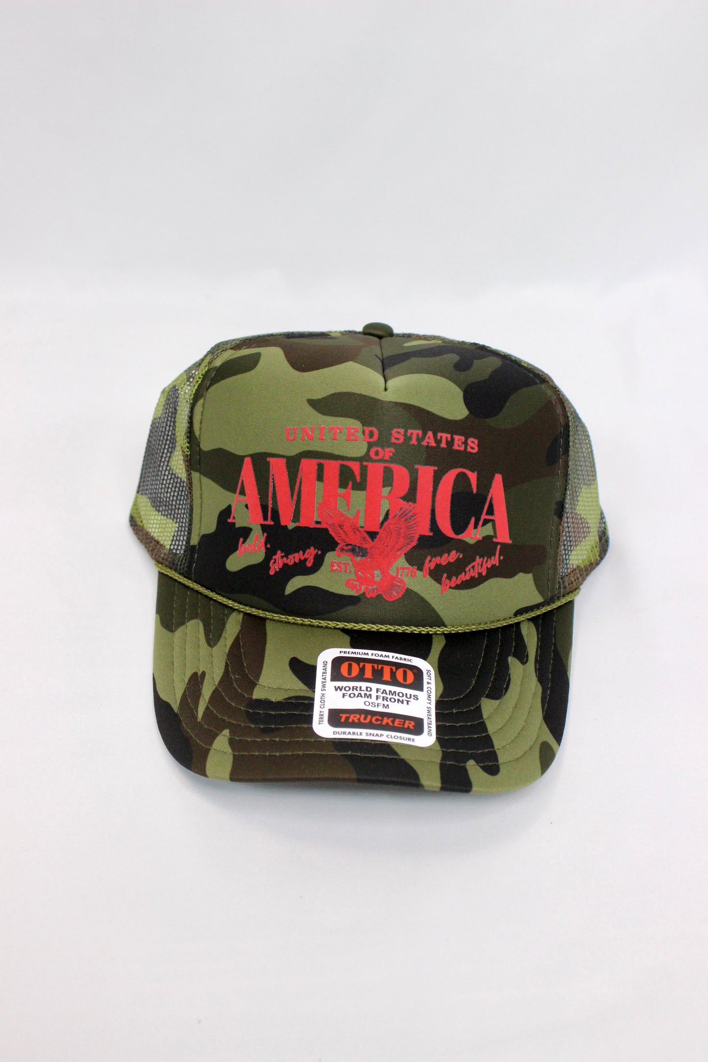 Camo Trucker Hat - United States of America Eagle